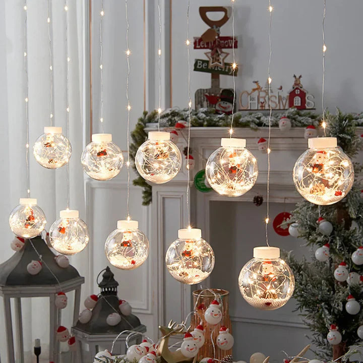 Cortina de Esferas Navideñas con Luz LED ✨