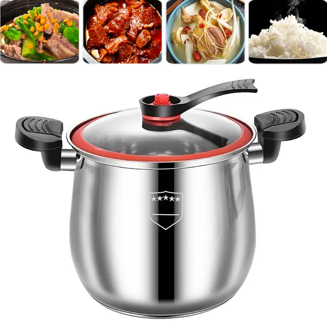 Olla Premium a Presión de Acero Inoxidable 8L