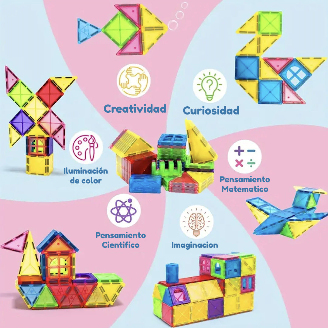 🧩 MAGNETIC WORLD – Set de Bloques Magnéticos 2D (30 piezas)