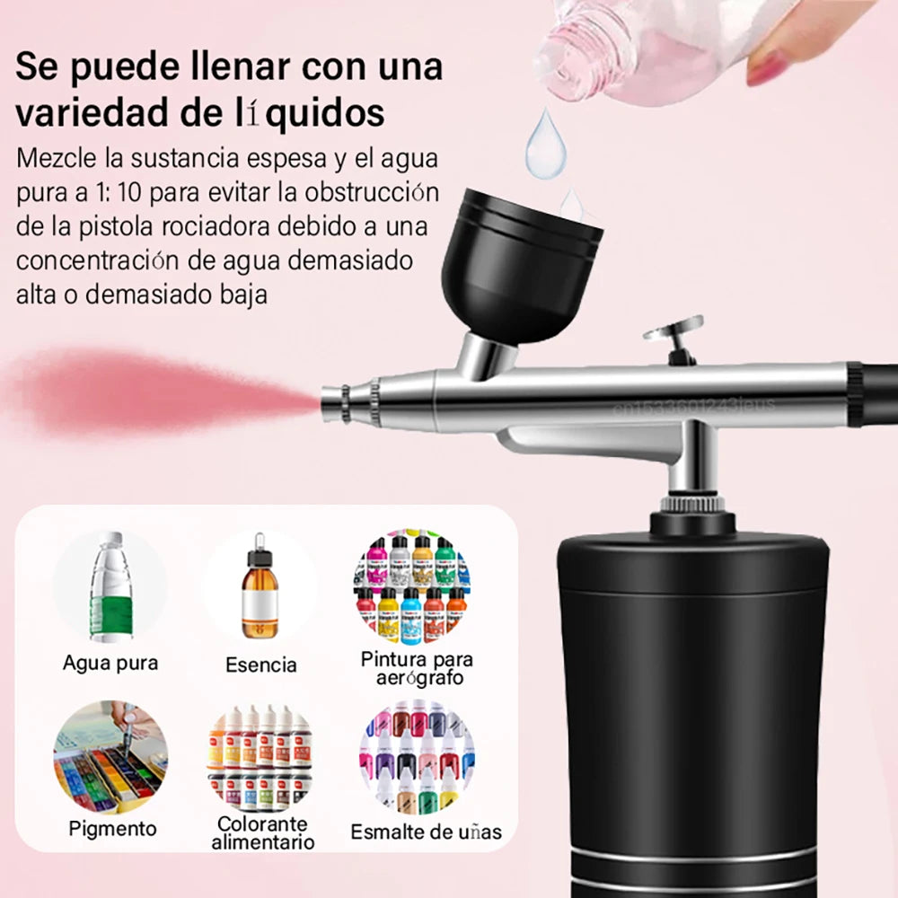 AERÓGRAFO PORTÁTIL MULTIUSOS CON COMPRESOR