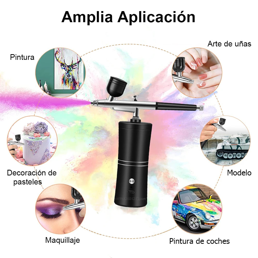 AERÓGRAFO PORTÁTIL MULTIUSOS CON COMPRESOR