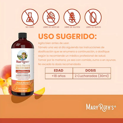 Multivitamínico Mary Ruths líquido + Lustriva®