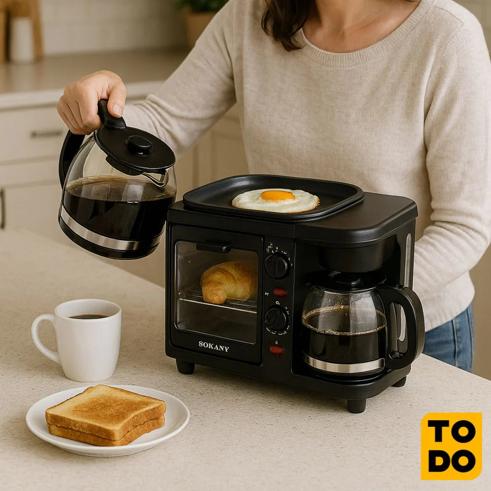 Horno tostador plancha y cafetera [1 año de Garantía]