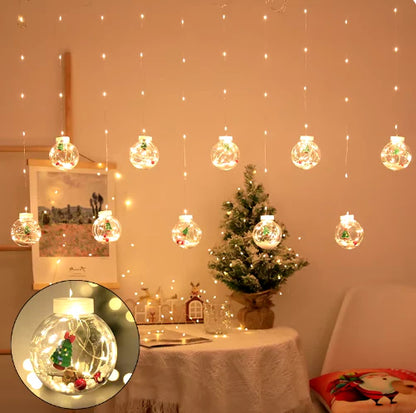 Cortina de Esferas Navideñas con Luz LED ✨