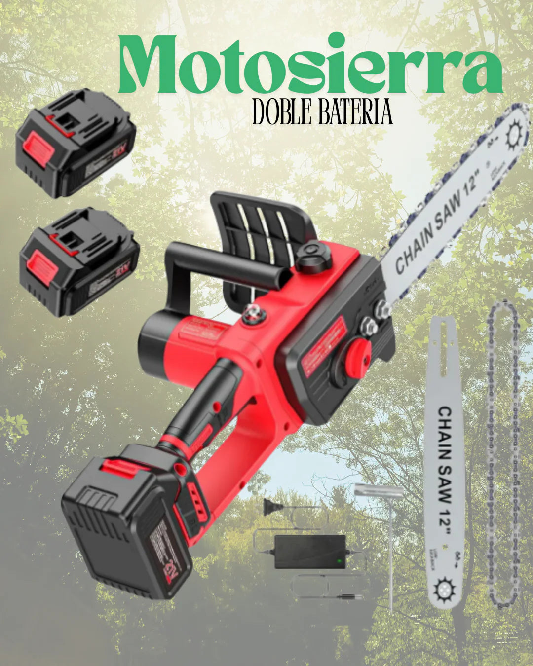 WoodCut® Motosierra Eléctrica "12 Pulgadas"