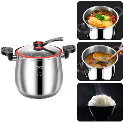 Olla Premium a Presión de Acero Inoxidable 8L