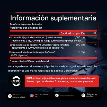 🔥TURKESTERONE 120 Caps - Aumenta tu rendimiento físico y mental