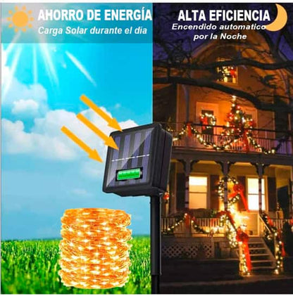 🎄Luces de Navidad Con Panel Solar 100LED🎄